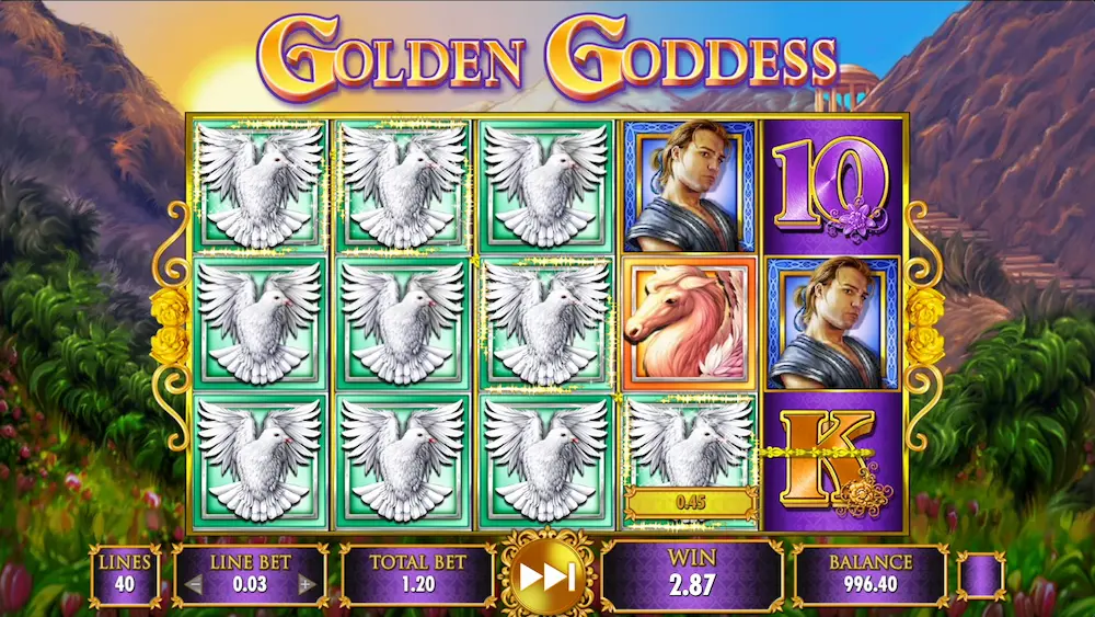 Golden Goddess bonus feature screen
